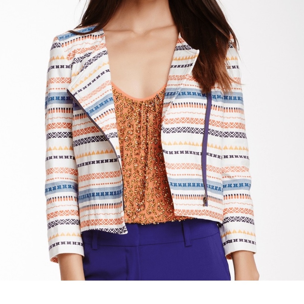 Trina Turk Jacquard Moto Jacket - Picture 5 of 7
